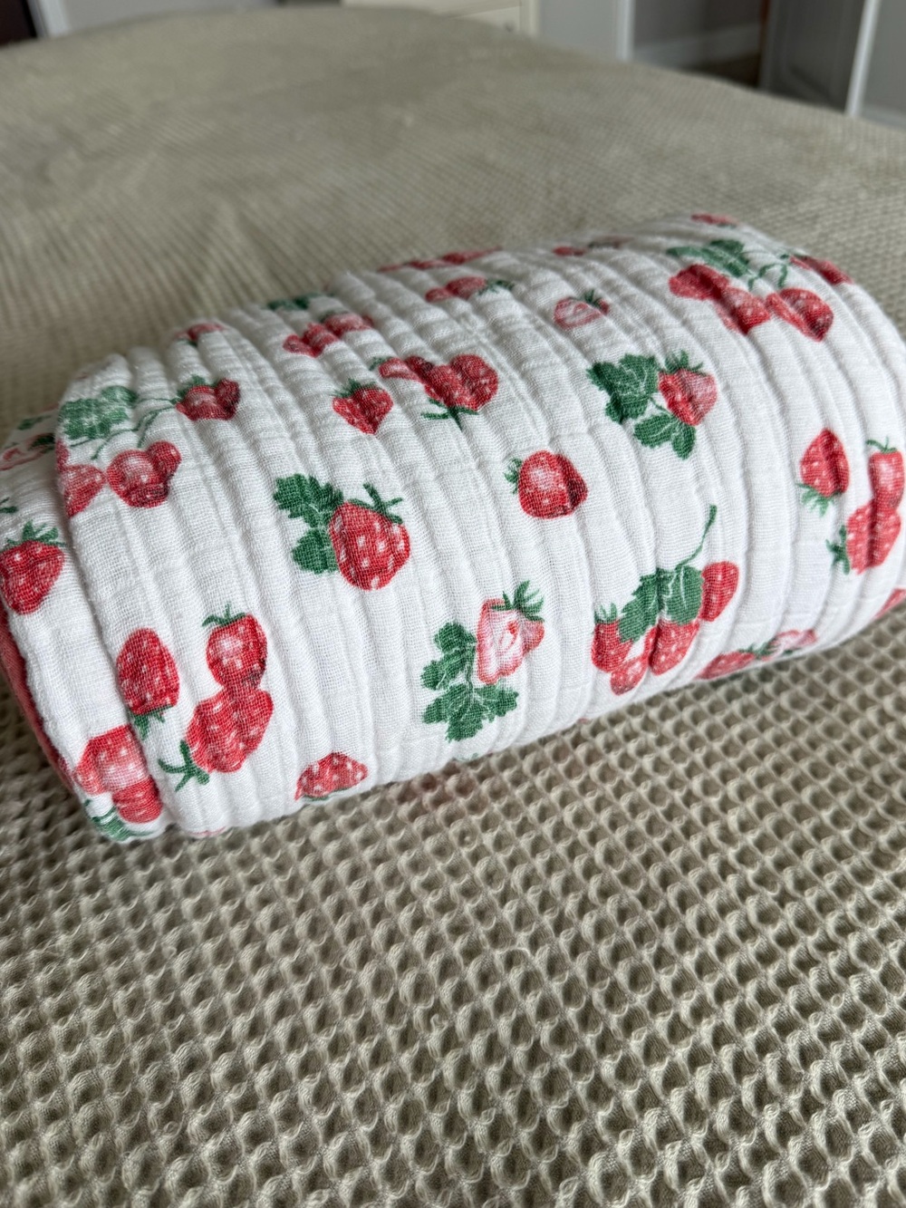 Little Unicorn Strawberry Muslin Quilt